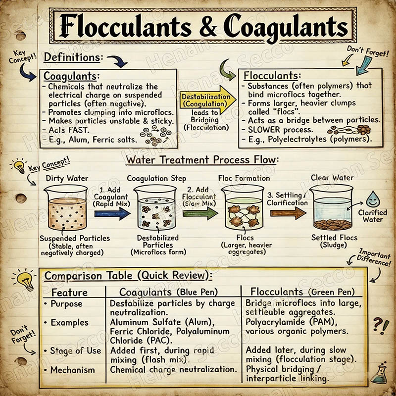 ရေသန့်စင်ရေးတွင် coagulants နှင့် flocculants ၏ dynamic ပေါင်းစပ်မှု